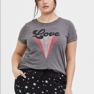 Torrid love classic vintage burnout gray crew tee